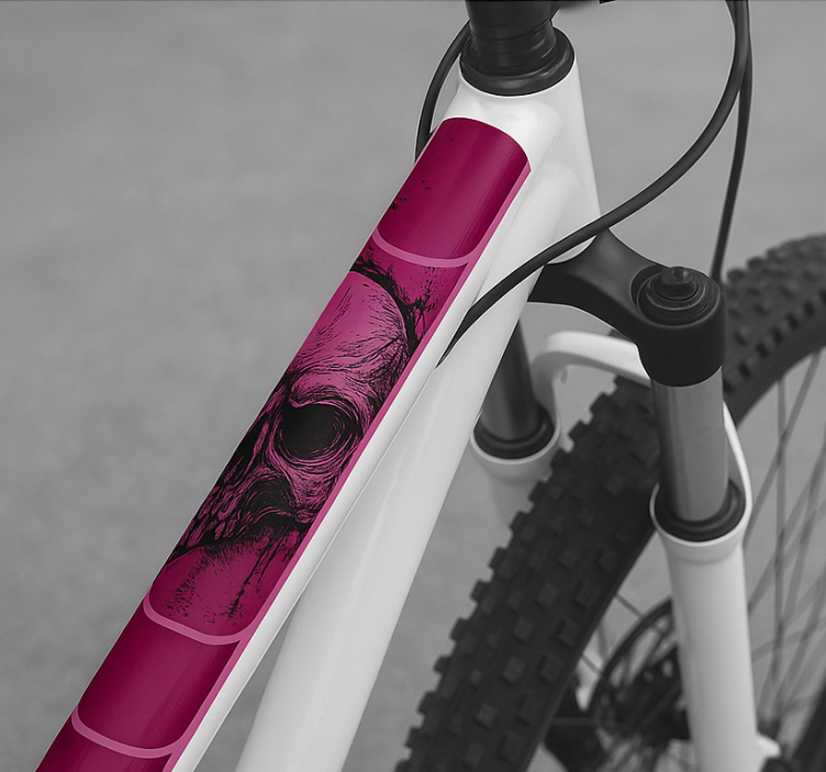 Skisse grunge hodeskalle sykkel klistremerke - Tenstickers