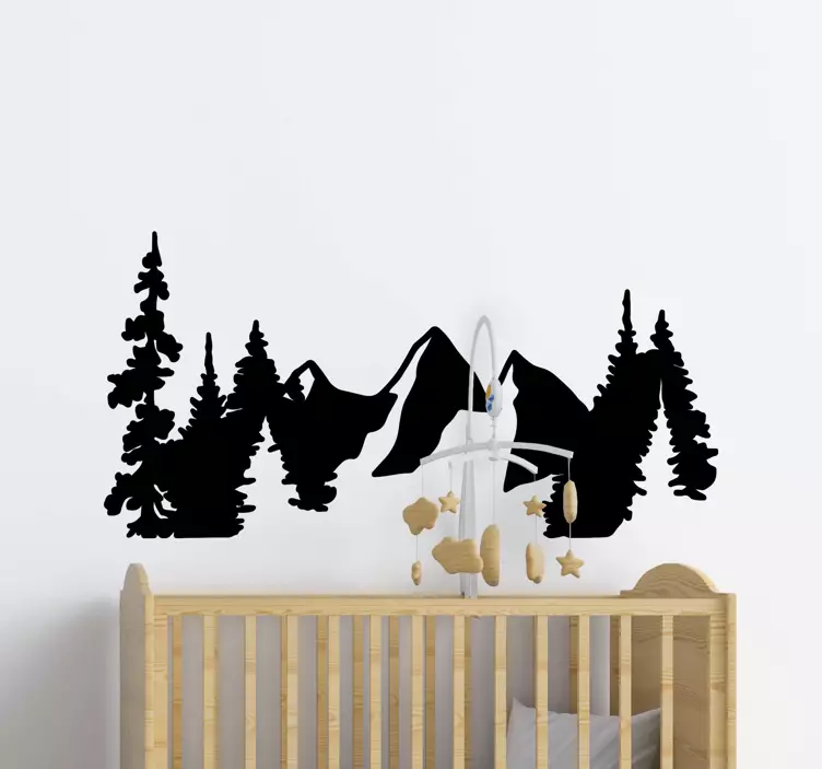 Skog og fjell silhuett wall stickers - Tenstickers