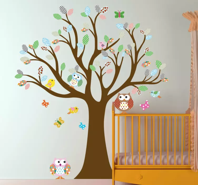 Wallstickers skog med fugler barn - Tenstickers