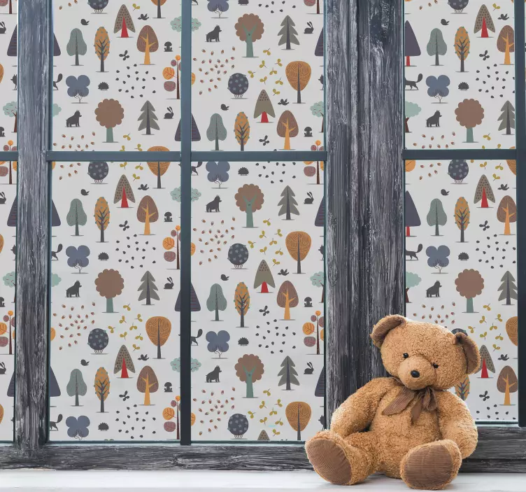 Skog med vindu klistremerke til dyr - Tenstickers