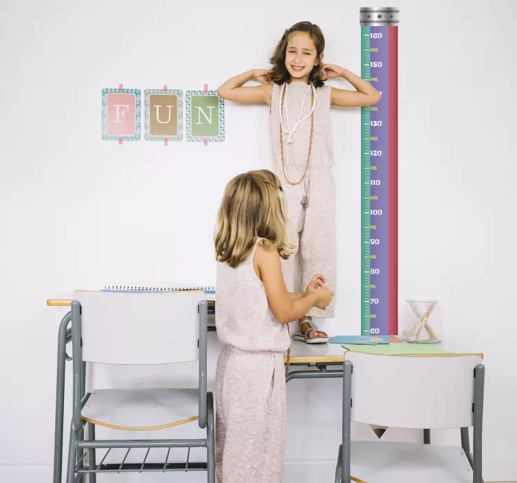 Skolebarns høydekart-klistremerke - Tenstickers