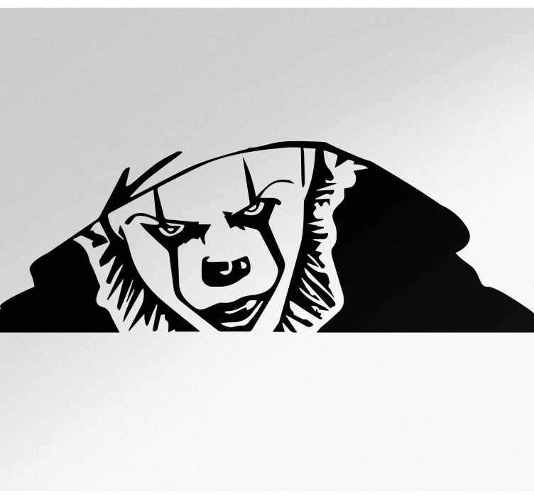 Skremmende det klovnen titter klistremerke til bil - Tenstickers