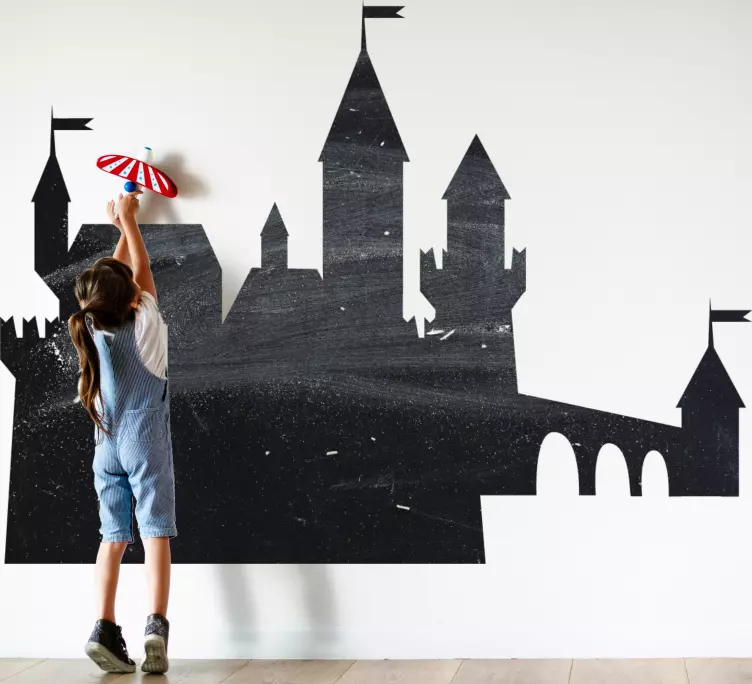 Slott fantastisk silhuett tavle klistremerker - Tenstickers