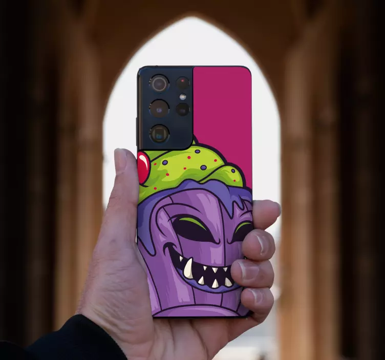 Smilende cupcake-figur Samsung klistremerke - Tenstickers