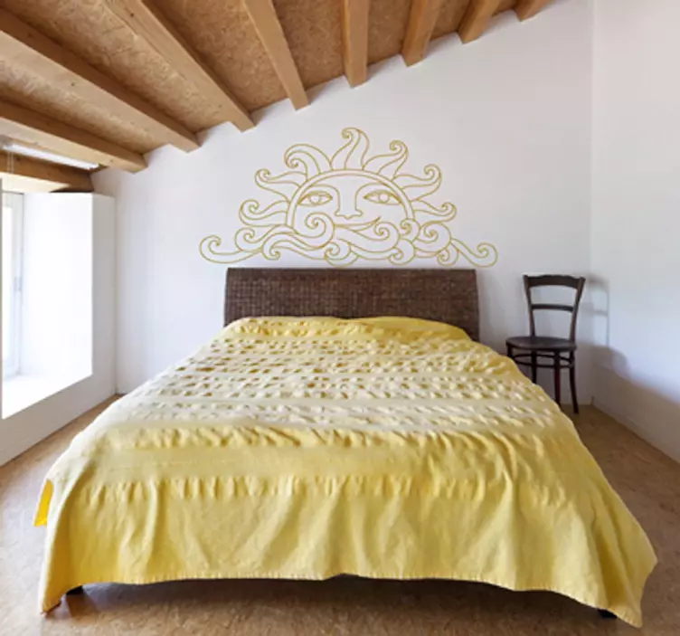 Sol og bølger veggklistremerke - Tenstickers