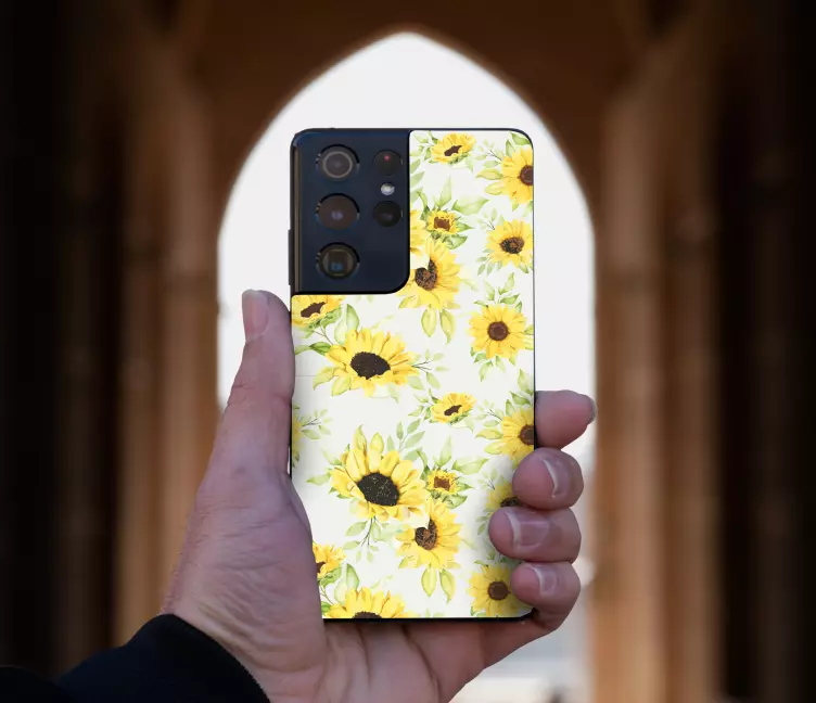 Solsikkemotiv Samsung klistremerke - Tenstickers