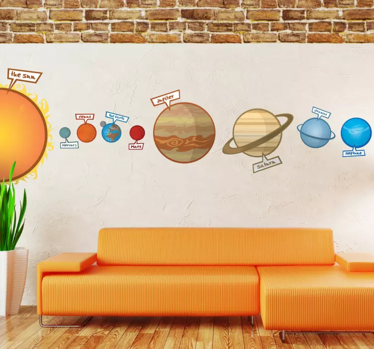 Wallstickers solsystem for barn - Tenstickers