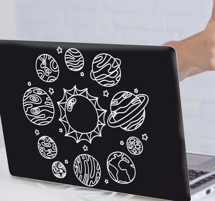 Solsystem doodle laptop skins - Tenstickers