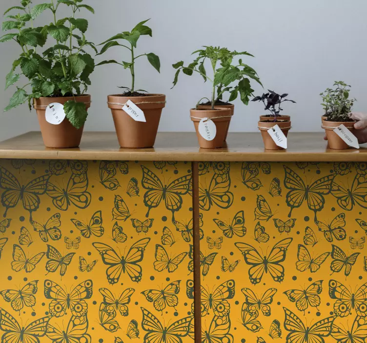 Sommerfugl plante bakgrunn natur klistremerke - Tenstickers