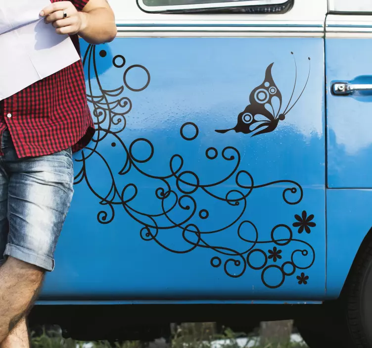 Sommerfugler bil vinyl klistremerke - Tenstickers