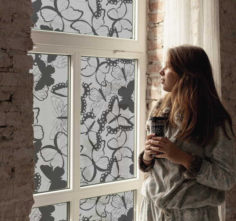 Sommerfuglens vindu folie klistremerke - Tenstickers