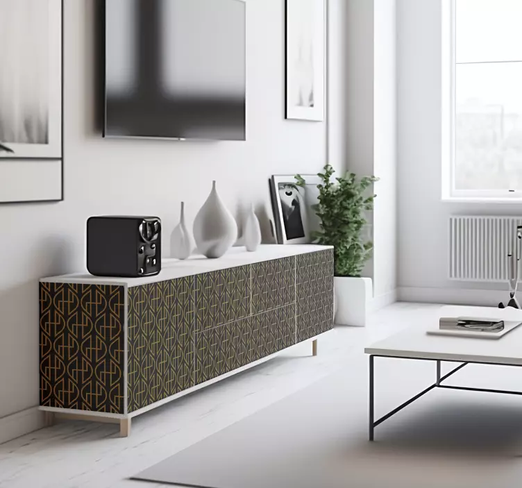 Sort og gull linjer klistremerke - Tenstickers