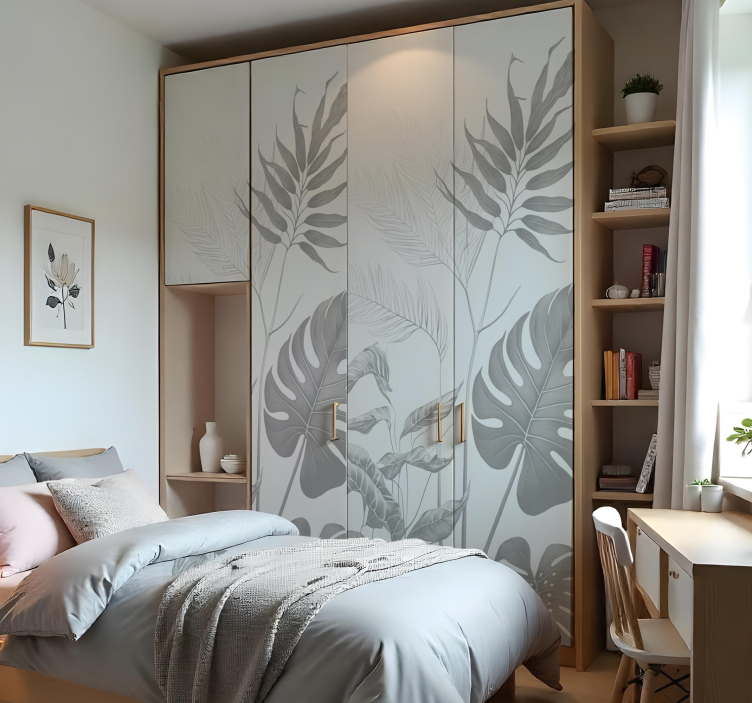 Sorte og hvite planter klistremerke møbler - Tenstickers