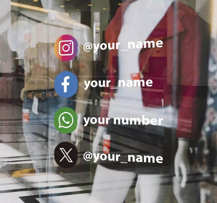 Sosiale medier prikkikoner vinylskilt - Tenstickers