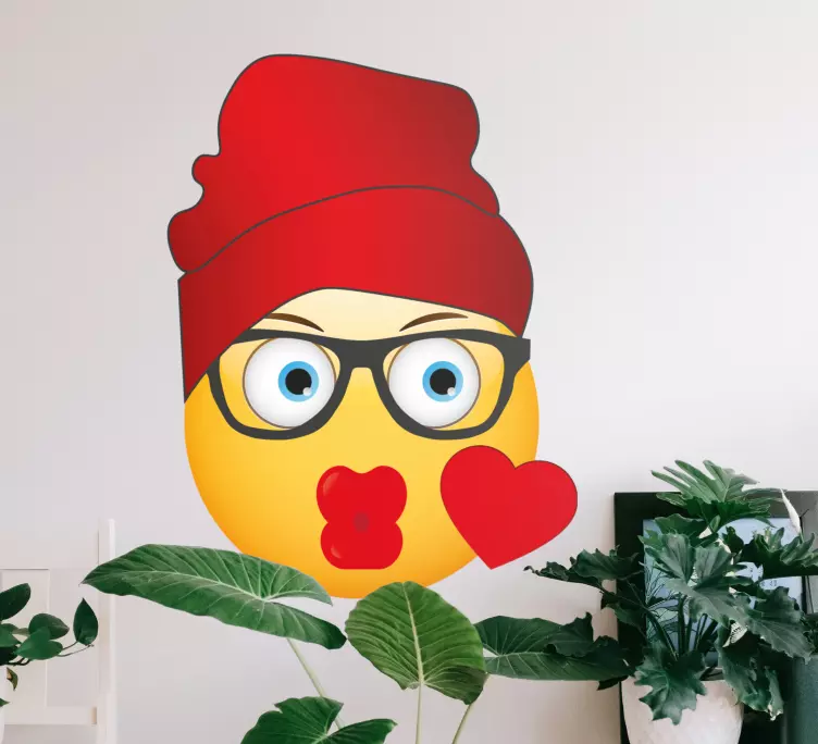 Søt dame emoji design wallstickers - Tenstickers