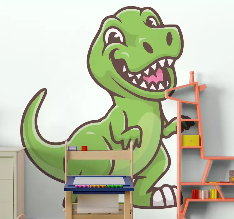 Søt dinosaur tyrannosaurus tegneserie sticker - Tenstickers