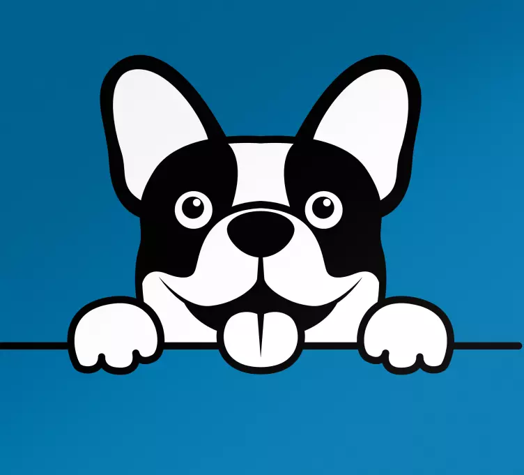 Søt ensfarget hund som titter klistremerke til bil - Tenstickers