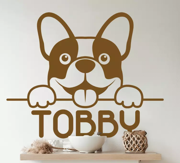 Søt ensfarget hund som titter klistremerke dyr - Tenstickers