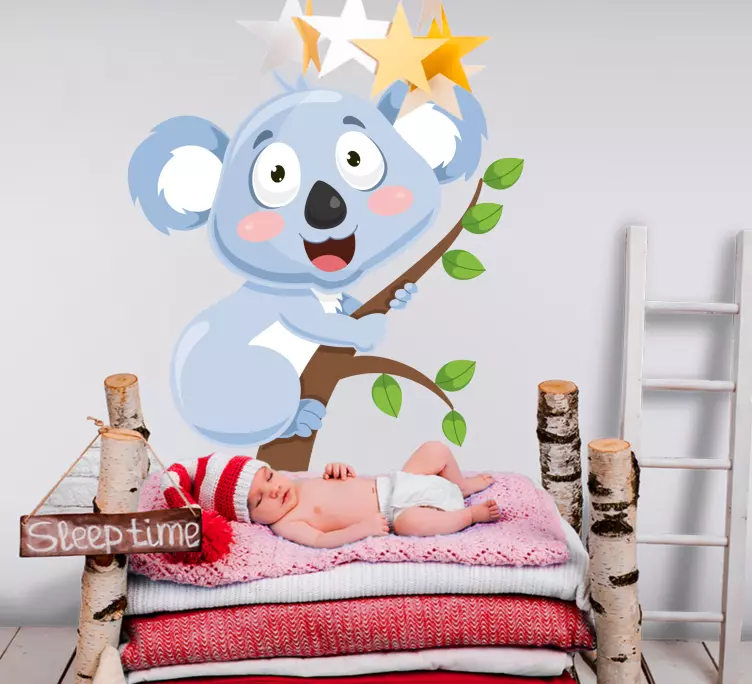 Søt klatring koala tegneserie dyr wallstickers - Tenstickers