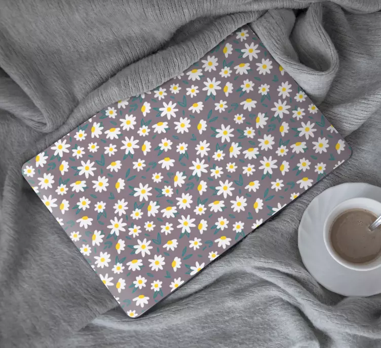 Søt, liten tusenfryd sømløs mønster laptop sticker - Tenstickers