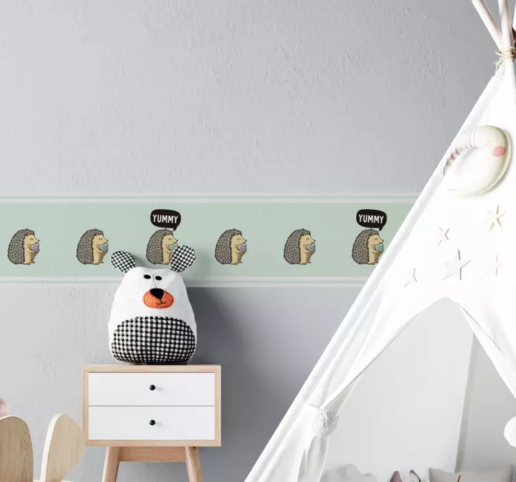 Søt pinnsvinsamling kant klistremerke - Tenstickers