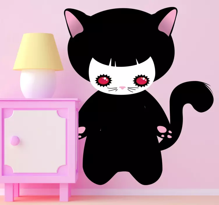 Søt tegneseriekatt klistremerke - Tenstickers