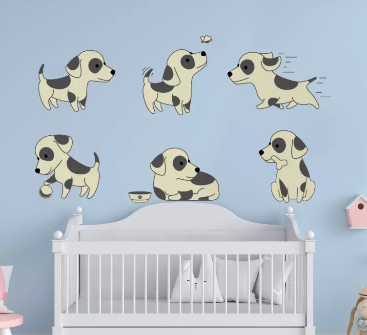 Søt valp hund doodle klistremerke dyr - Tenstickers