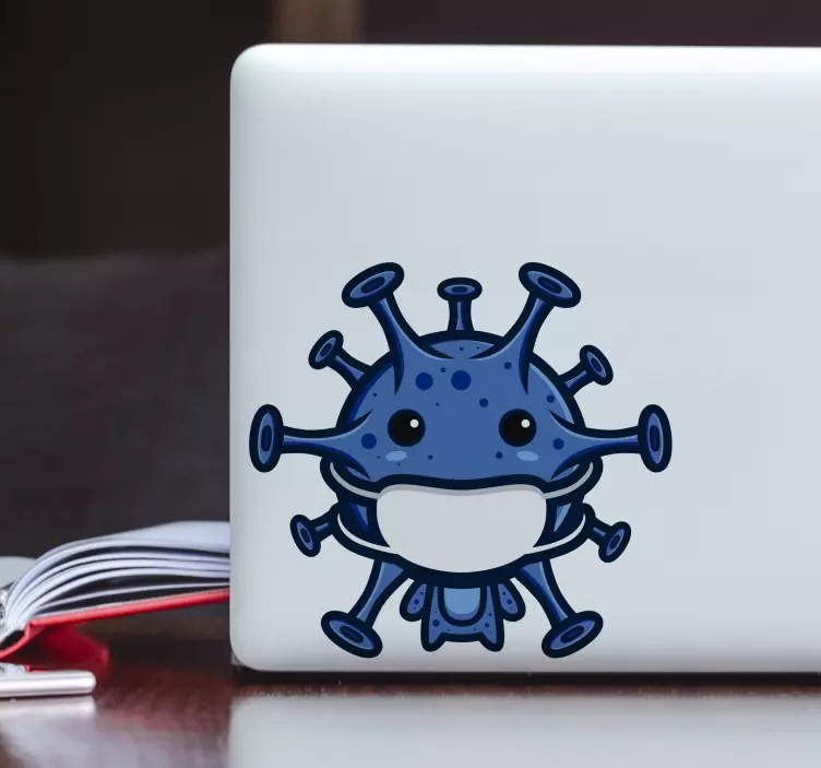 Søt virus med masker laptop skins - Tenstickers