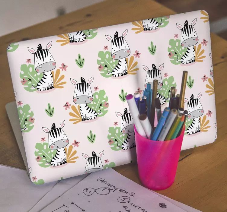 Søte sebramønstre bærbar klistremerke - Tenstickers