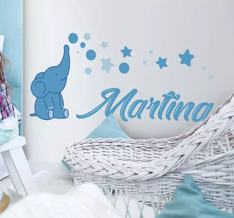 Spedbarn elefant illustrasjon klistremerke - Tenstickers