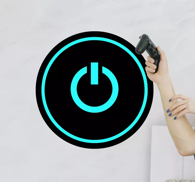 Spill av / på-knapp videospill klistremerke - Tenstickers