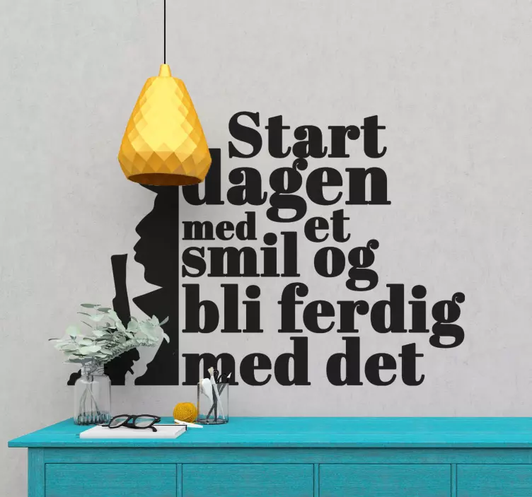 Start dagen med et smil på klistremerker - Tenstickers