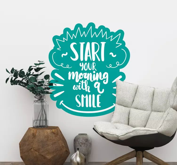 Start morgenen med et smil klistremerke dyr - Tenstickers