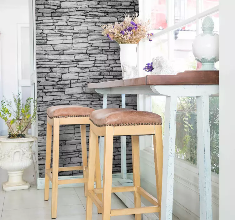 Stein murstein vinyl bakgrunnsdekor - Tenstickers