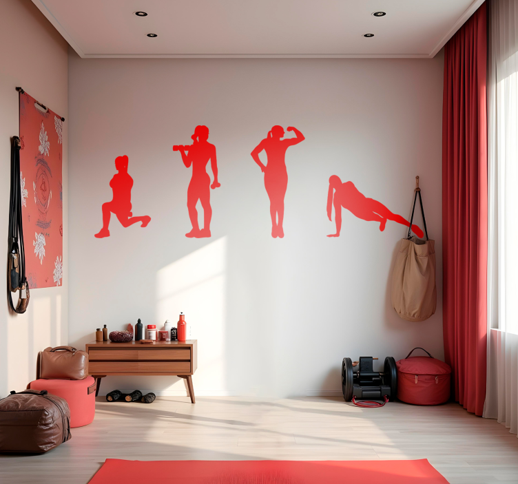 Sterke kvinner fitness sport klistremerke - Tenstickers