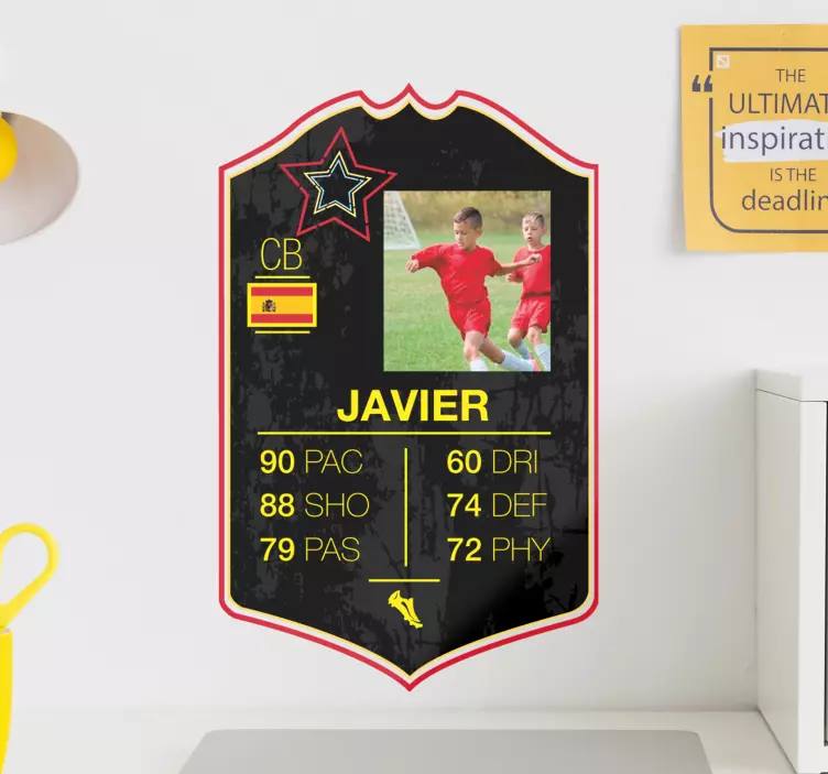 Star kortspiller fotball vegg klistremerke - Tenstickers