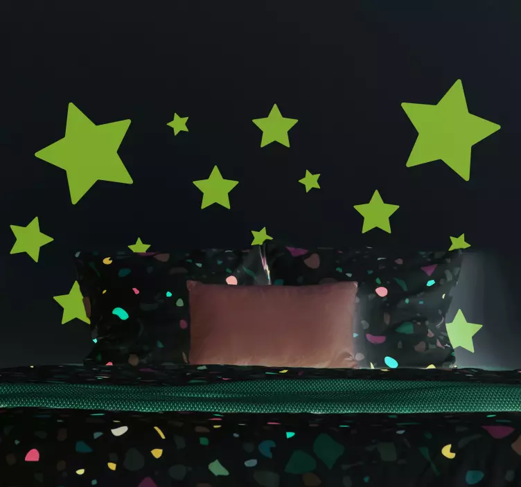 Stjerner forskjellige størrelser rom veggoverføringsbilde - Tenstickers