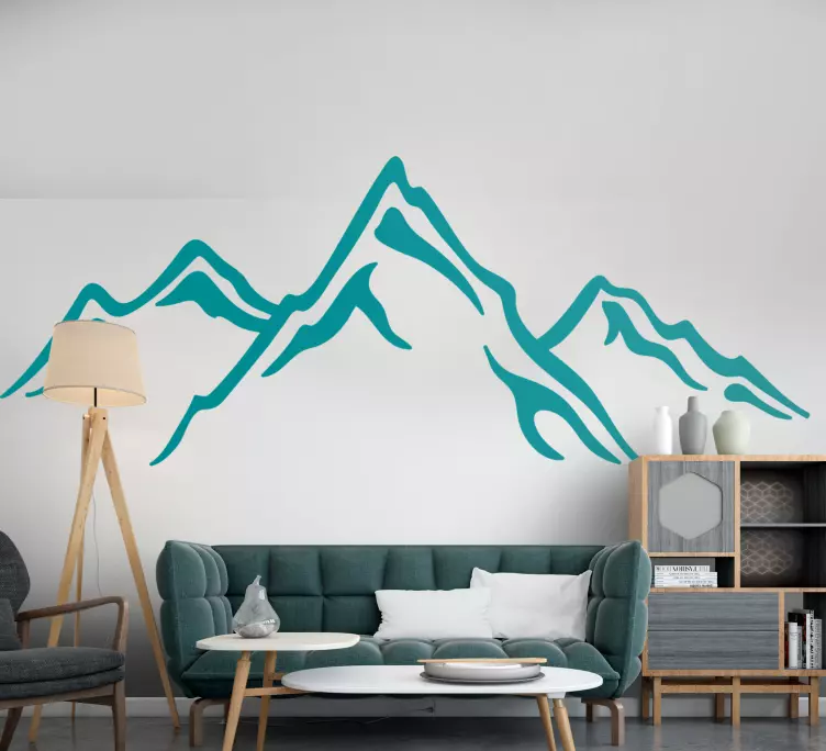 Stor størrelse på fjelldesign natur klistremerke - Tenstickers