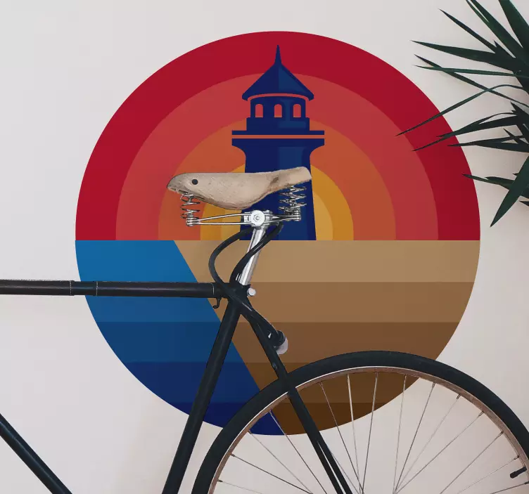 Strand- og fyrtårnets silhuettoverføringsbilde - Tenstickers