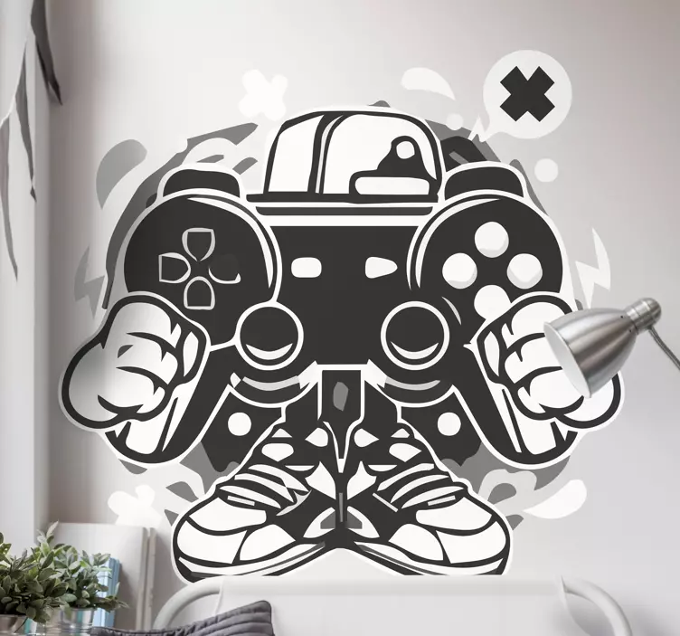 Street gamer tegneserie playstation-merket - Tenstickers