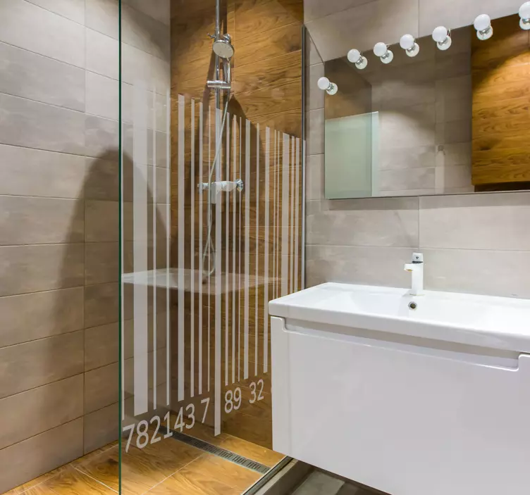 Strekkode dusjskjerm klistremerke linjer - Tenstickers