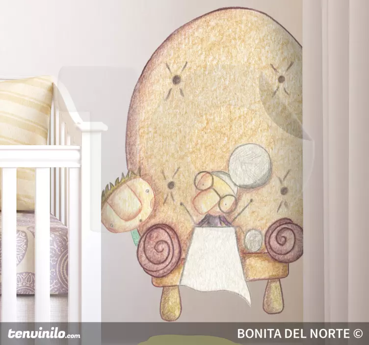 Strikke bestemor klistremerke - Tenstickers