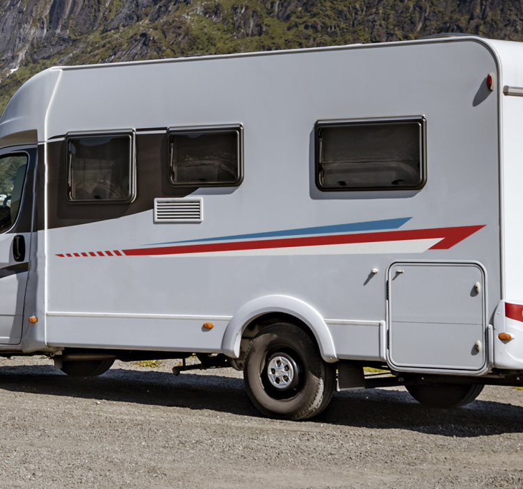 Striper side campingvogn klistremerke - Tenstickers