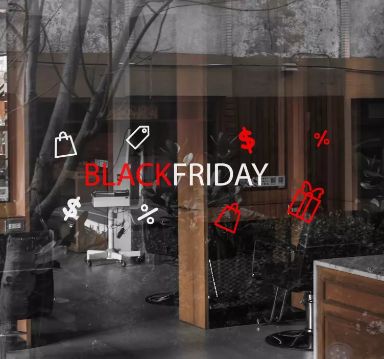 Svart fredag ikoner vindu klistremerke - Tenstickers
