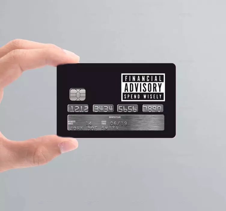 Svart kredittkortadvarsel klistremerke kreditt kort - Tenstickers
