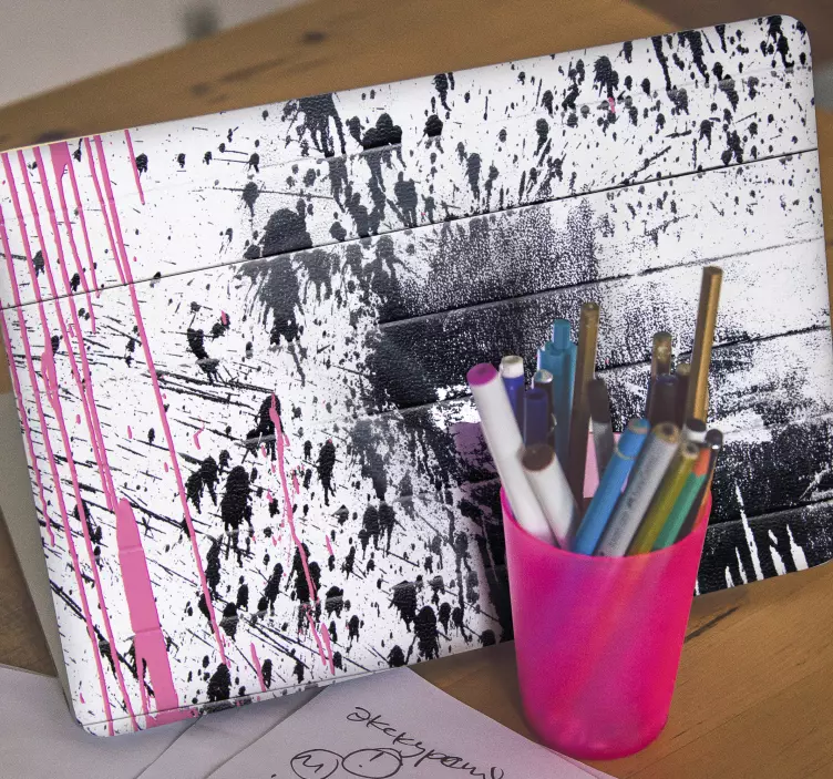 Svart rosa farge spray laptop skins - Tenstickers
