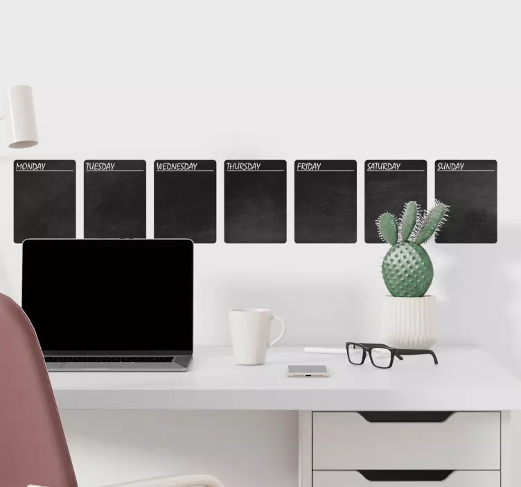 Svart tavle arrangør klistremerke - Tenstickers
