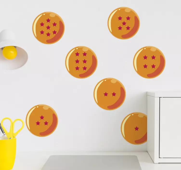 Syv magiske baller tegneserie klistremerke - Tenstickers