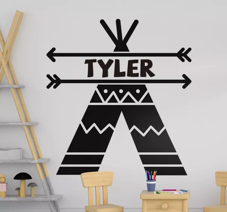 Teepee telt barneseng vegg klistremerke - Tenstickers
