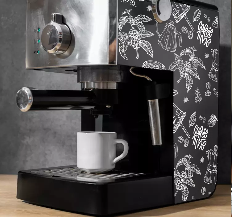 Tegnede kaffeelementer klistremerker møbel artikler - Tenstickers